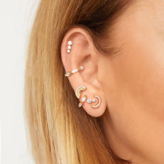 "True Love" triple dot sterling silver stud earring (ball screw)
