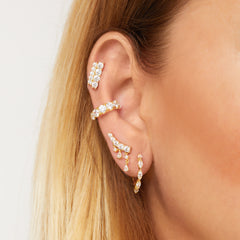 Tasha marquise 12.5mm gold vermeil huggie