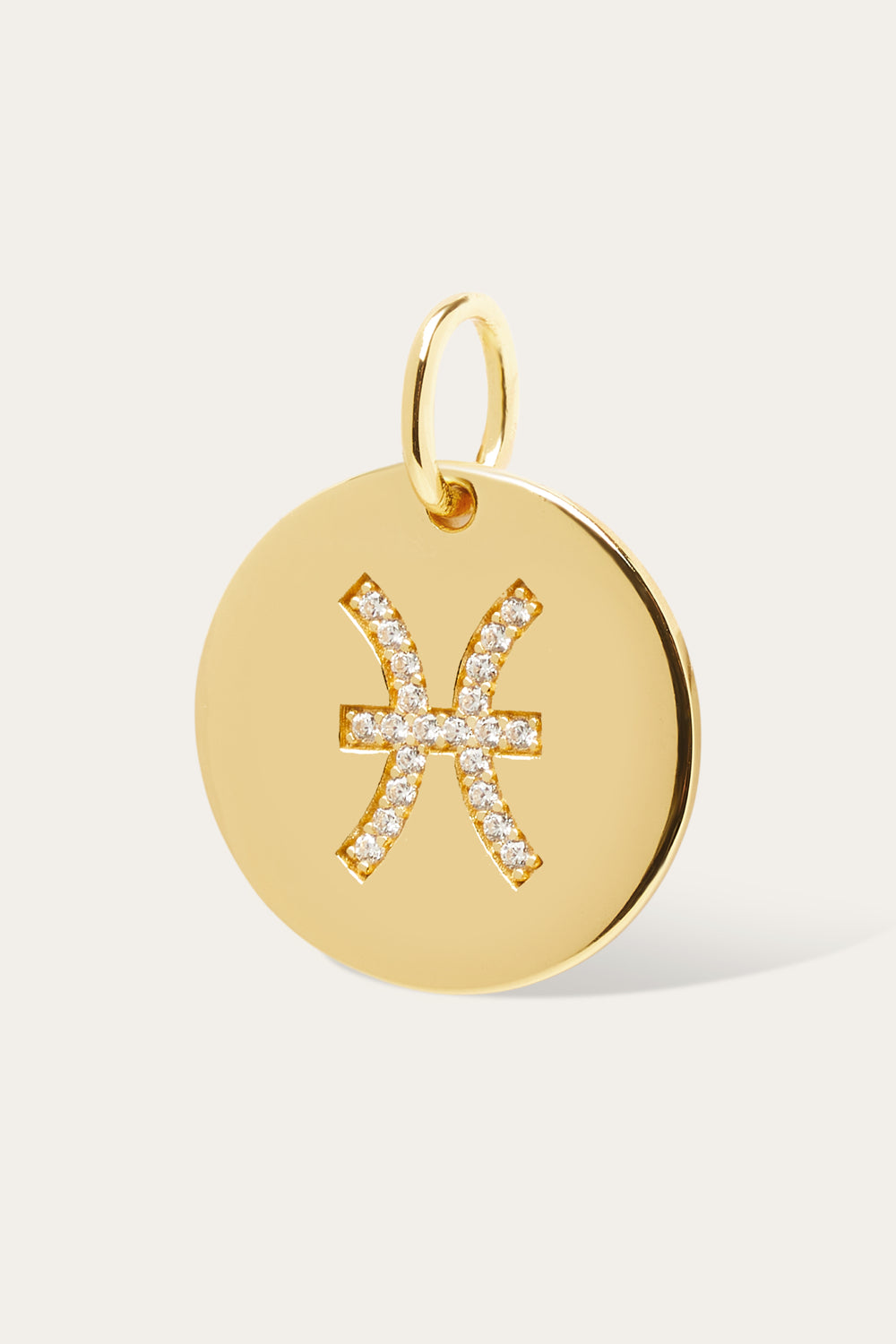 Pisces gold vermeil zodiac disc