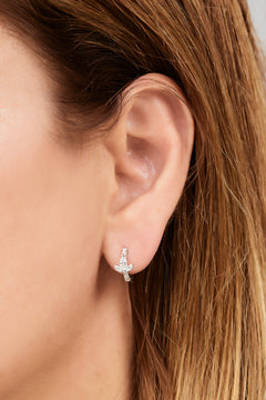 8.5mm lotus sterling silver huggie
