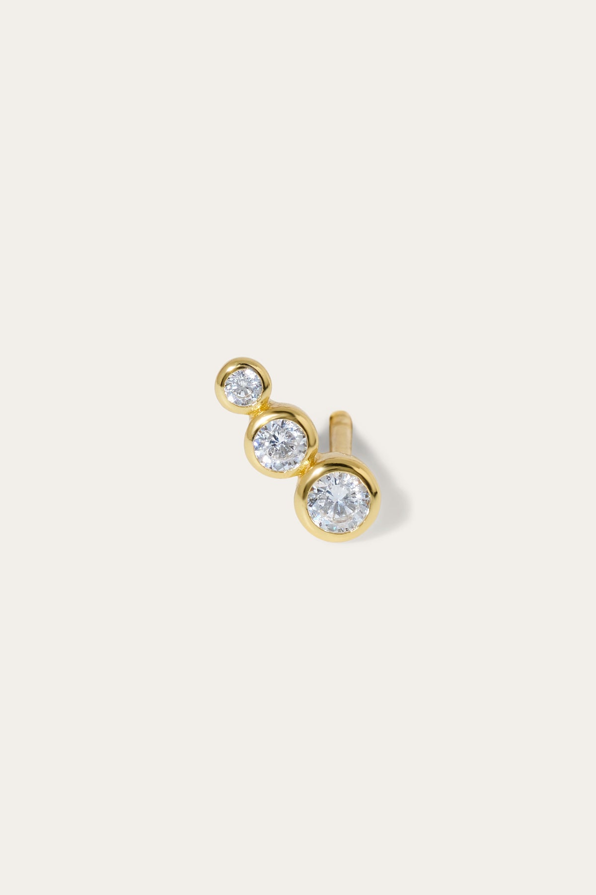 Lola mini croissant gold vermeil stud earring