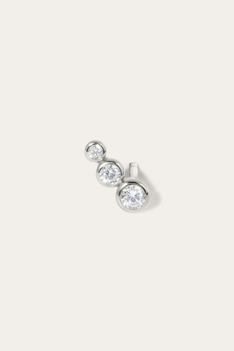 Lola mini croissant sterling silver stud earring