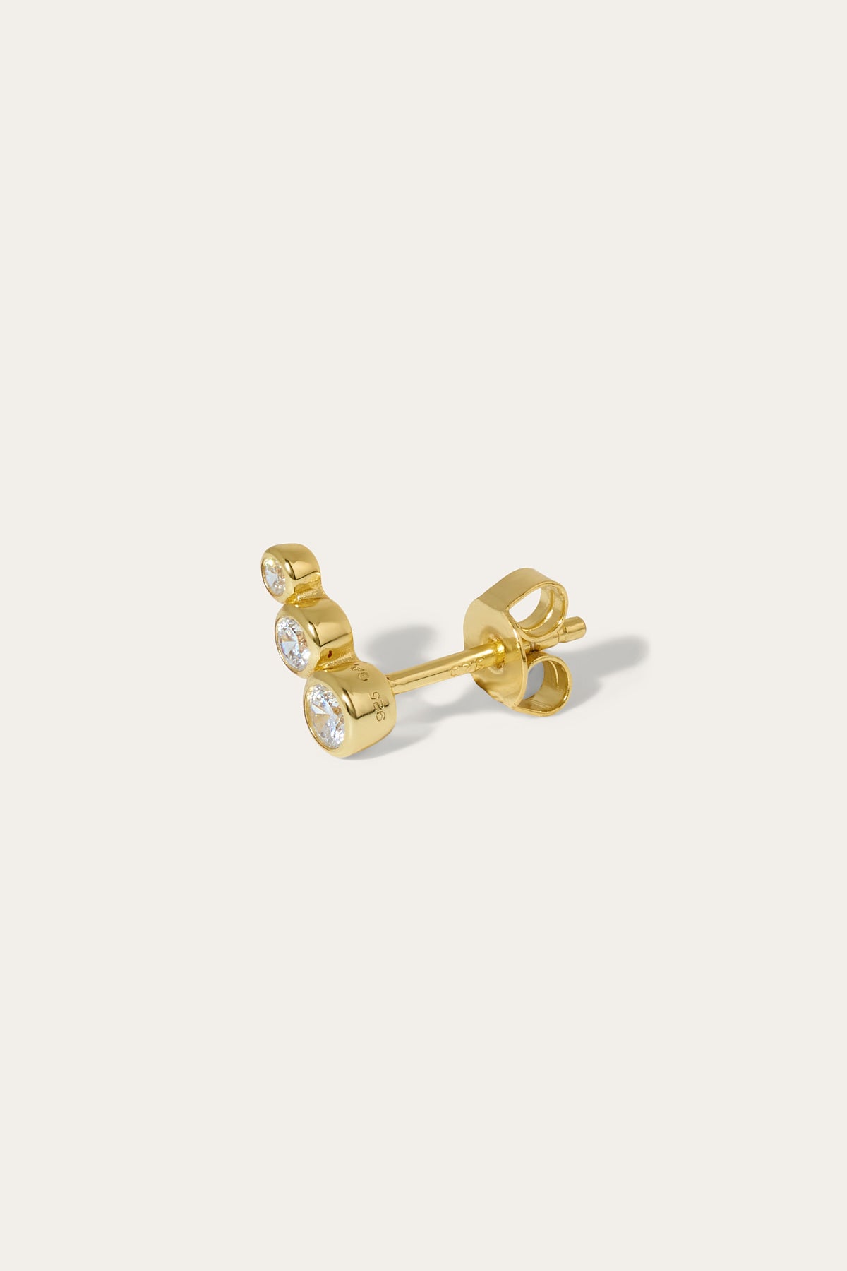 Lola mini croissant gold vermeil stud earring