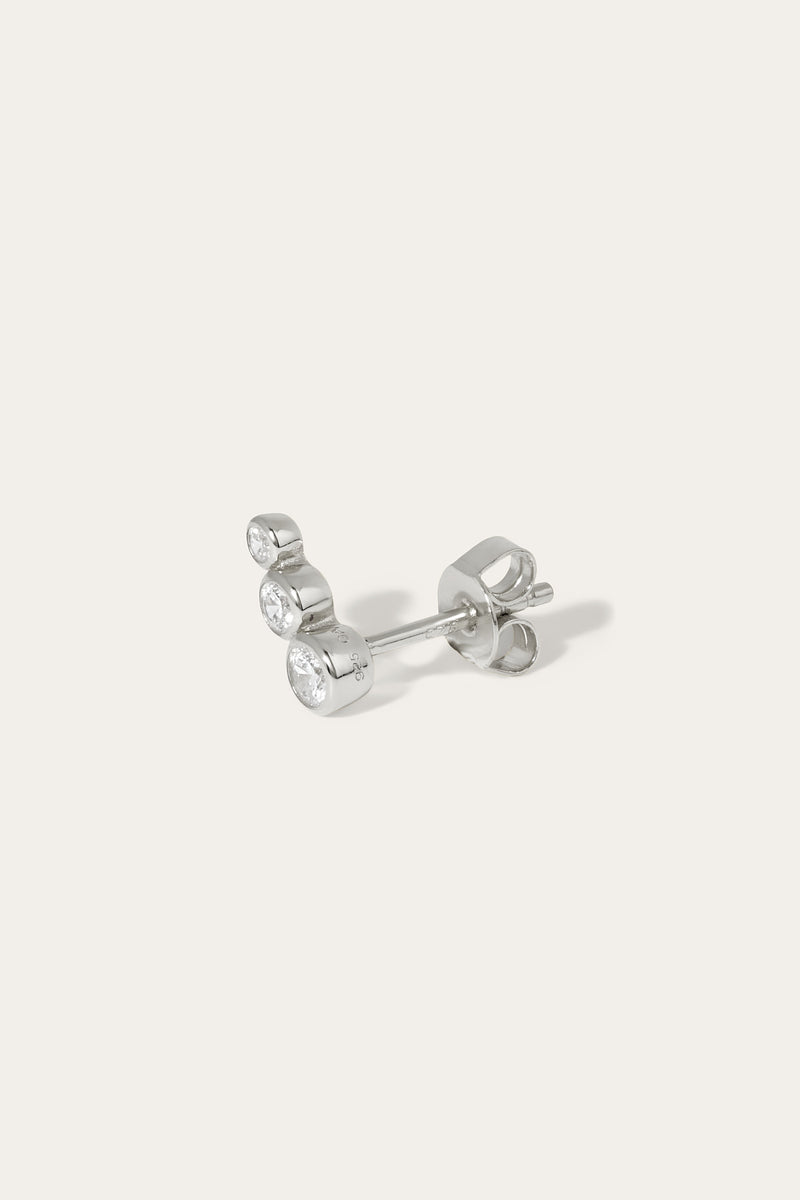 Lola mini croissant sterling silver stud earring