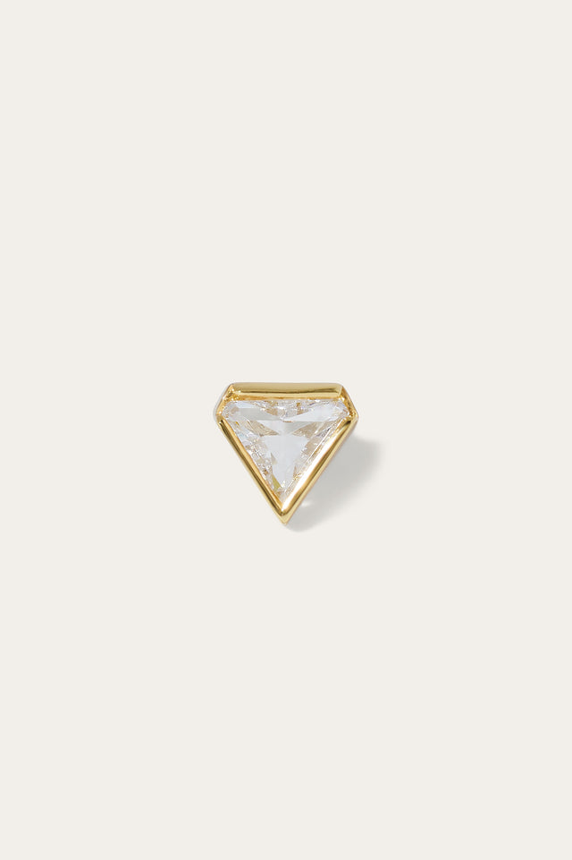 Small pyramid gold vermeil stud earring