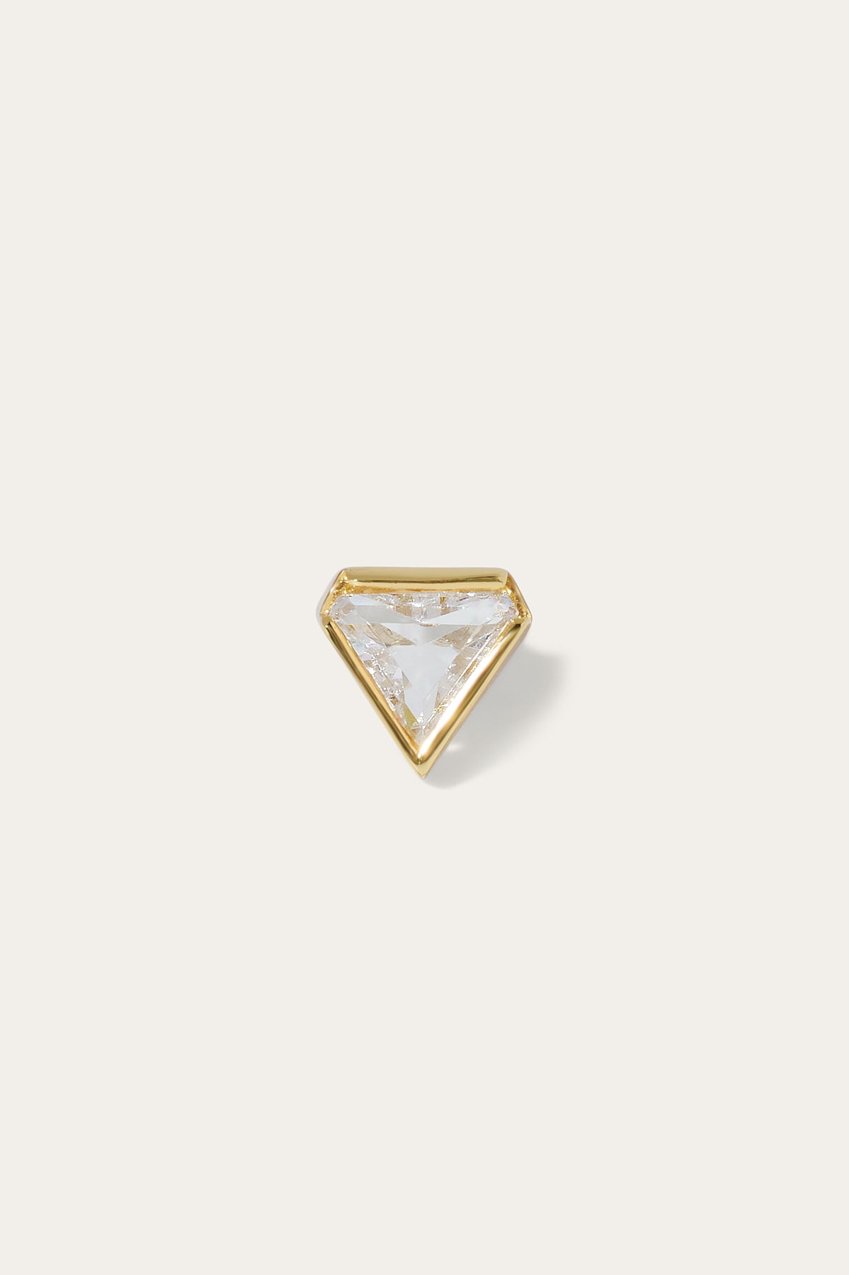 Small pyramid gold vermeil stud earring (ball screw)