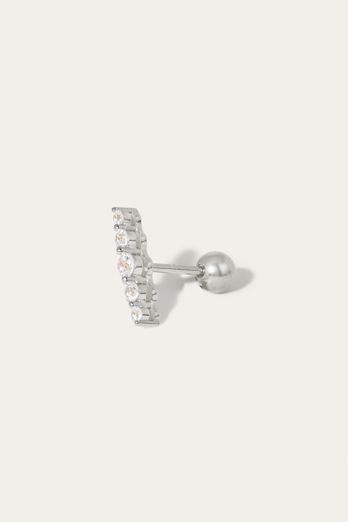 Large "True Love" sterling silver stud earring (ball screw)