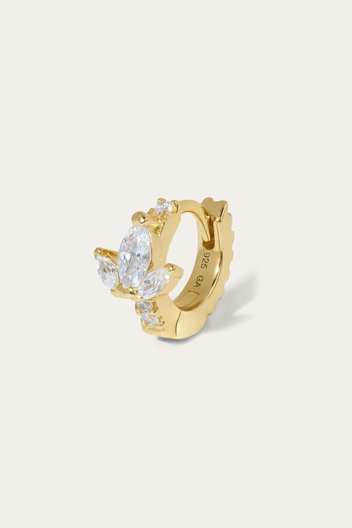6.5mm lotus gold vermeil huggie