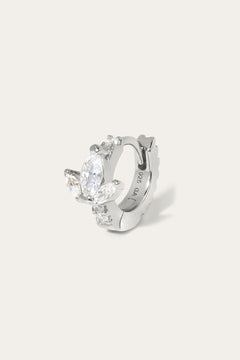 6.5mm lotus sterling silver huggie