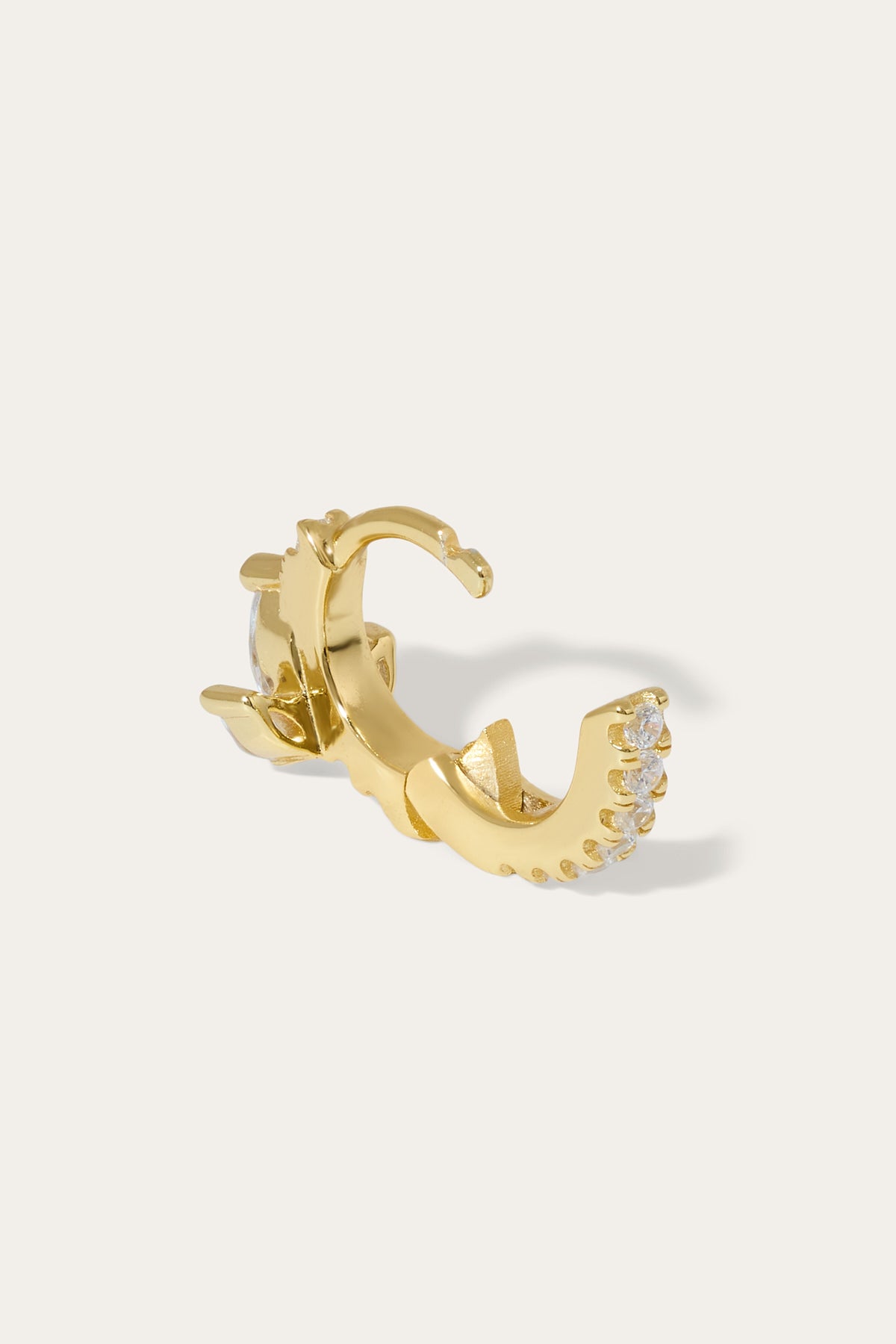 6.5mm lotus gold vermeil huggie