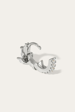 6.5mm lotus sterling silver huggie