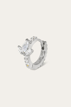 8.5mm lotus sterling silver huggie