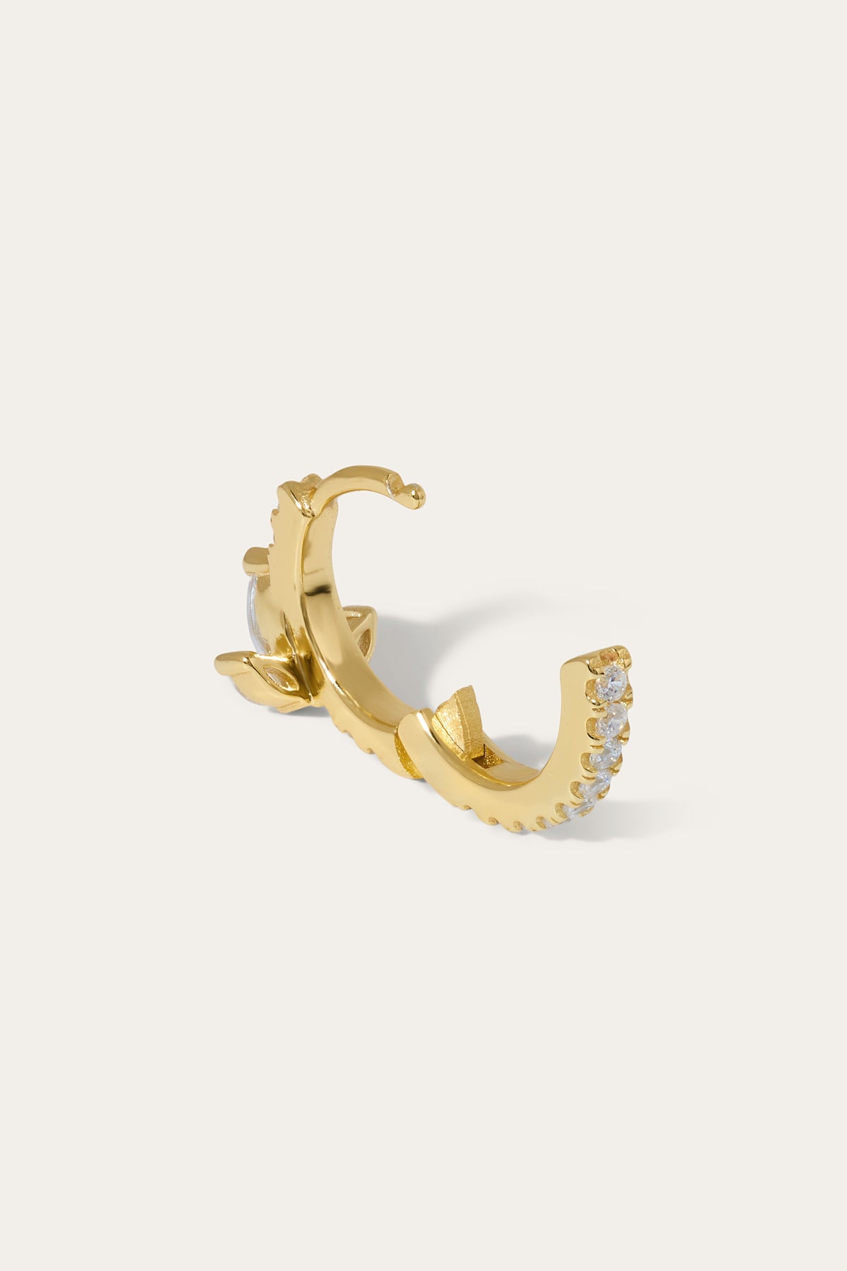 8.5mm lotus gold vermeil huggie