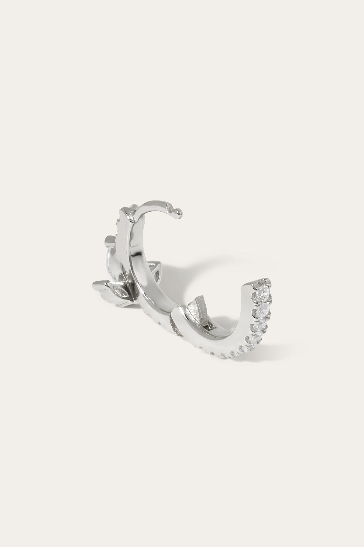 8.5mm lotus sterling silver huggie