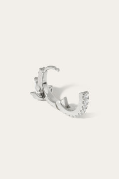 8.5mm lotus sterling silver huggie