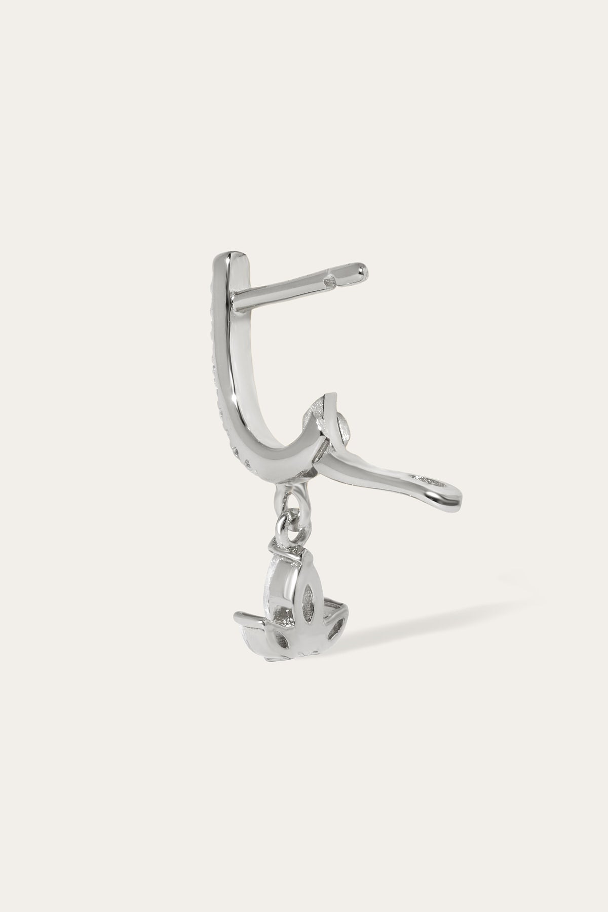 Hanging mini lotus sterling silver earring