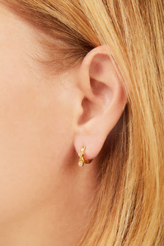 Simple shaker gold vermeil huggie
