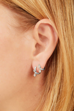Simple shaker sterling silver huggie