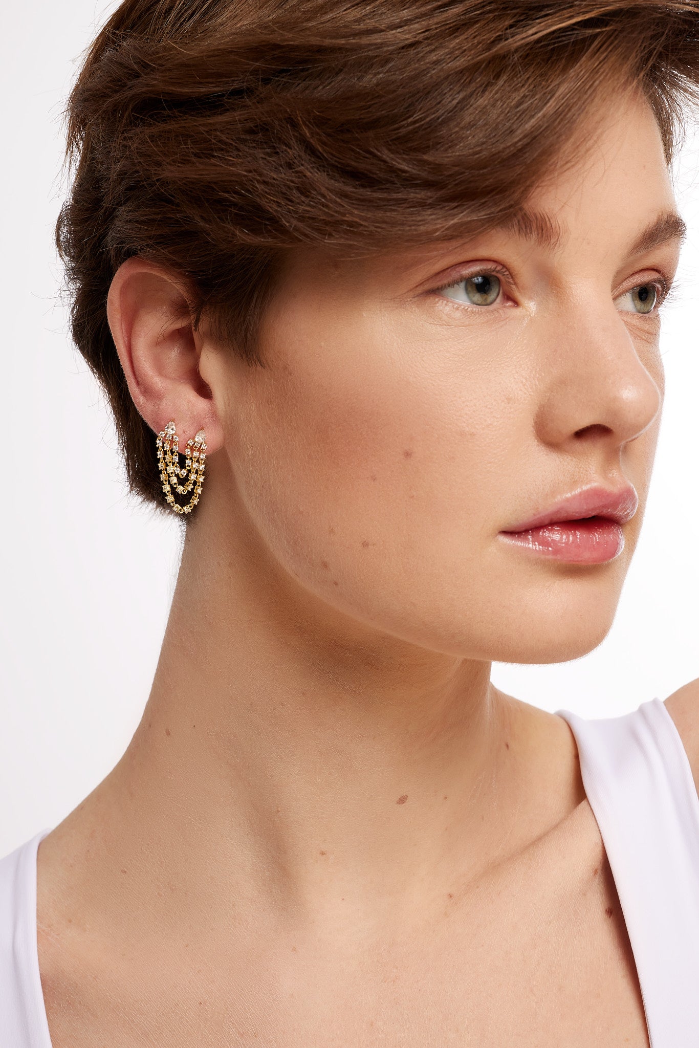 Super Rosie gold vermeil double stud