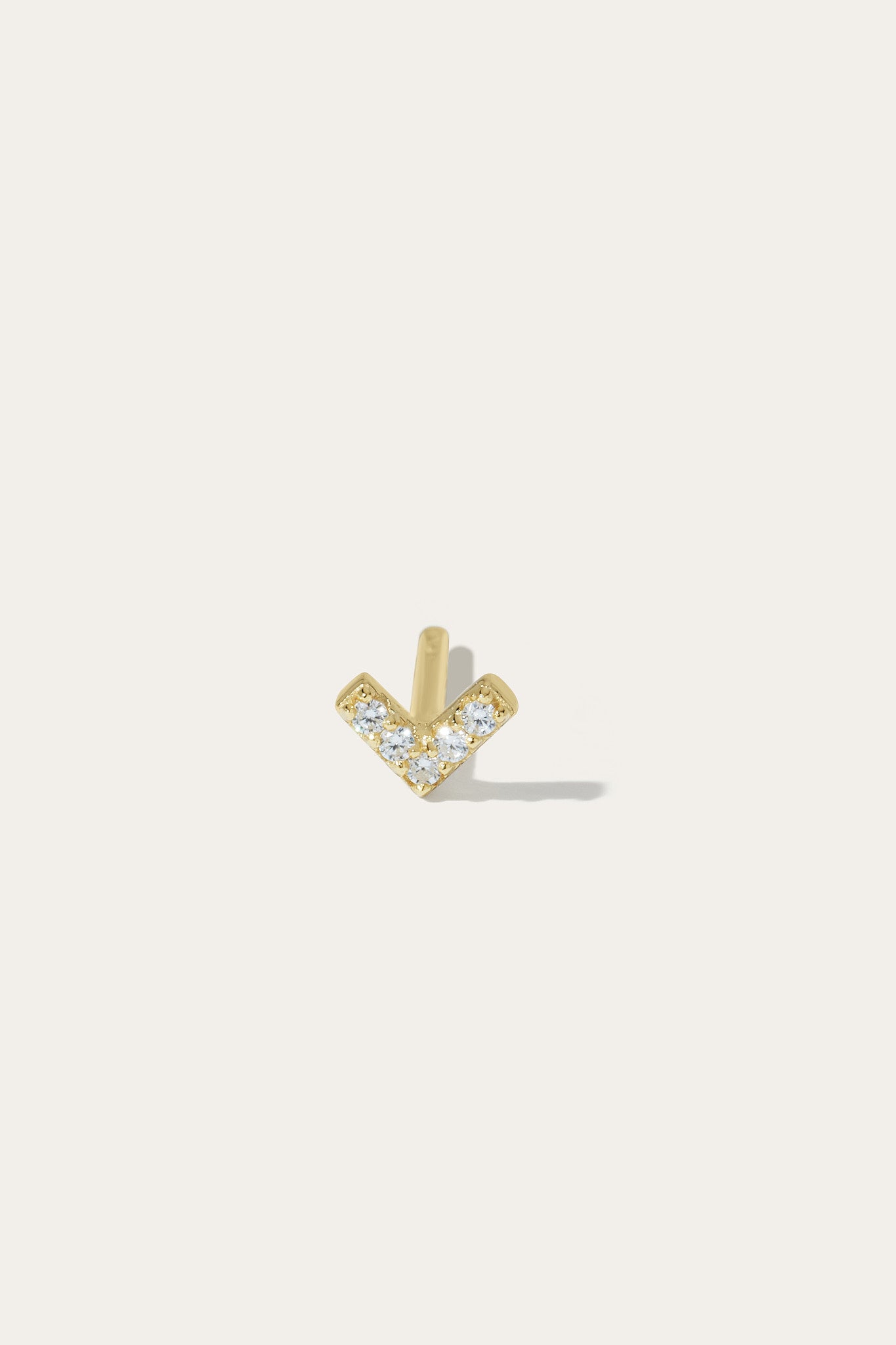 Vee gold vermeil stud