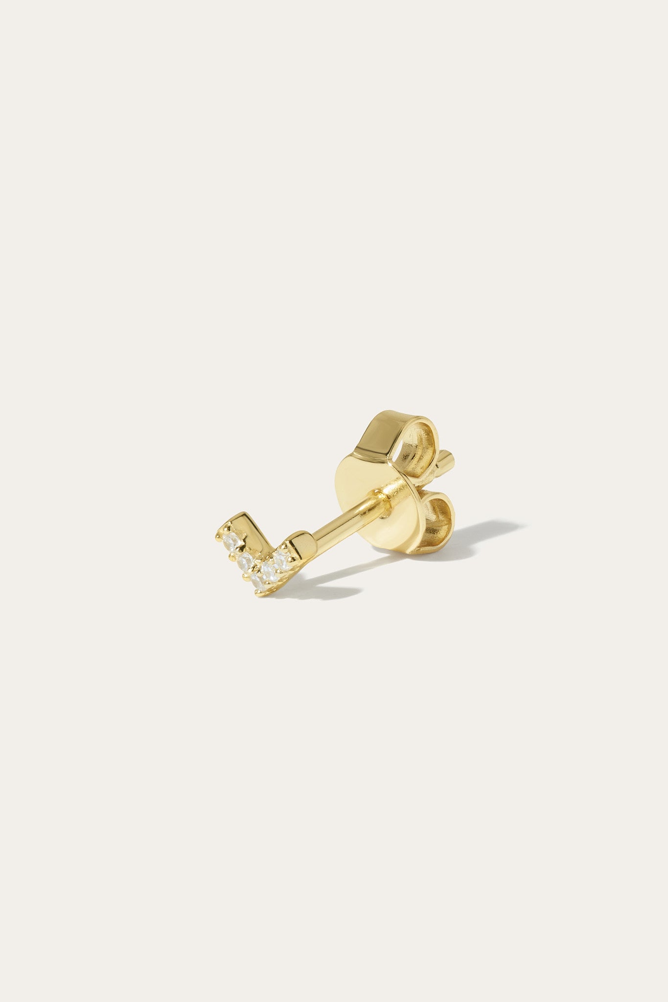 Vee gold vermeil stud