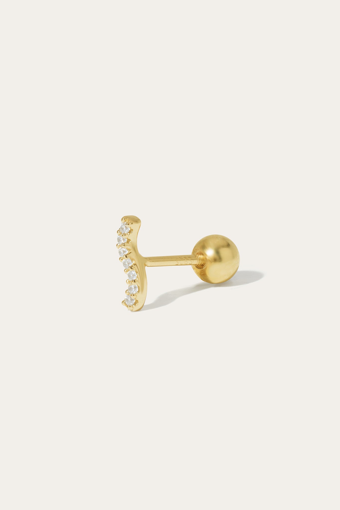Kyma gold vermeil stud (ball screw)