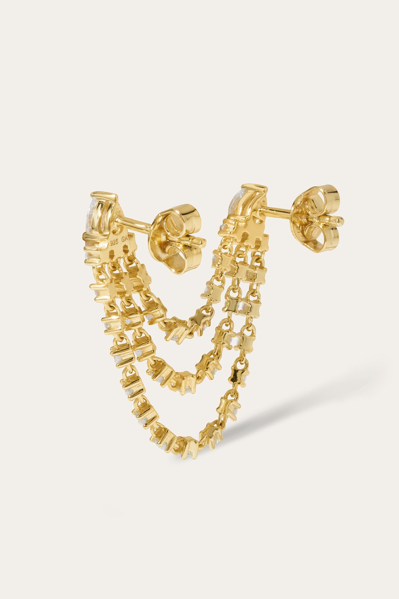 Super Rosie gold vermeil double stud