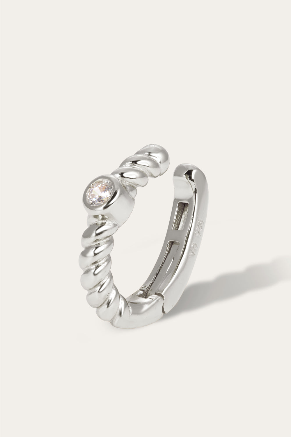 Speira round cz sterling silver ear cuff