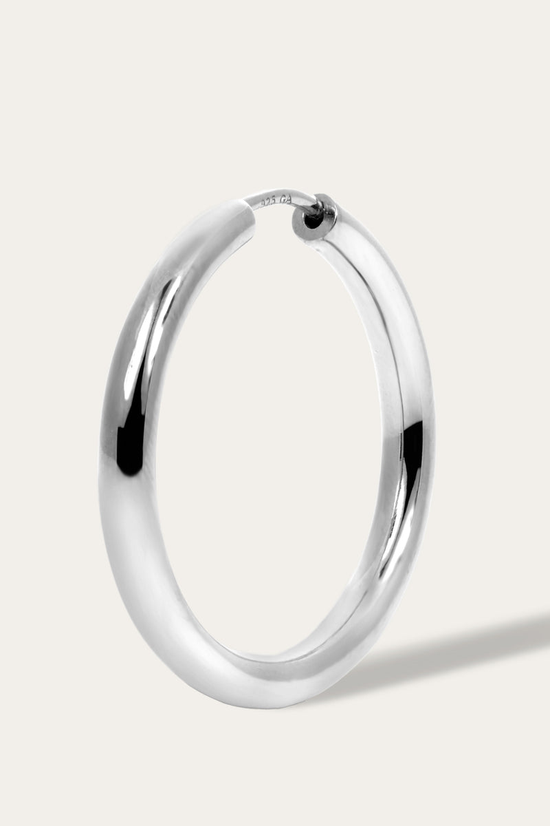 Simple 20 mm sterling silver mini hoop