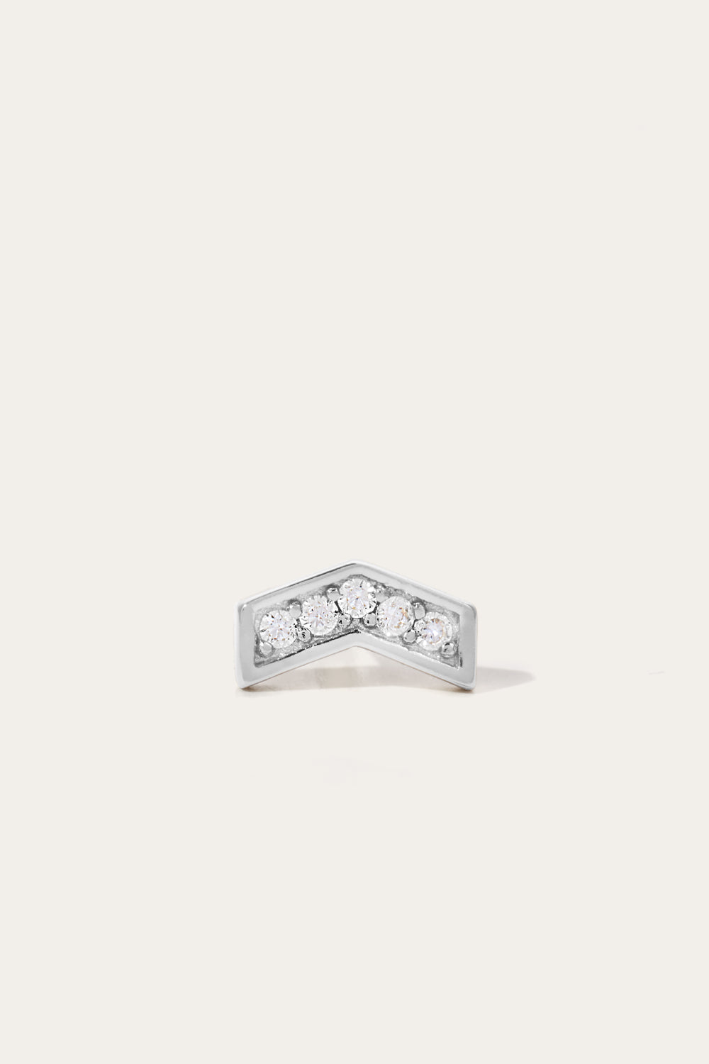 Chevron sterling silver stud (ball screw)