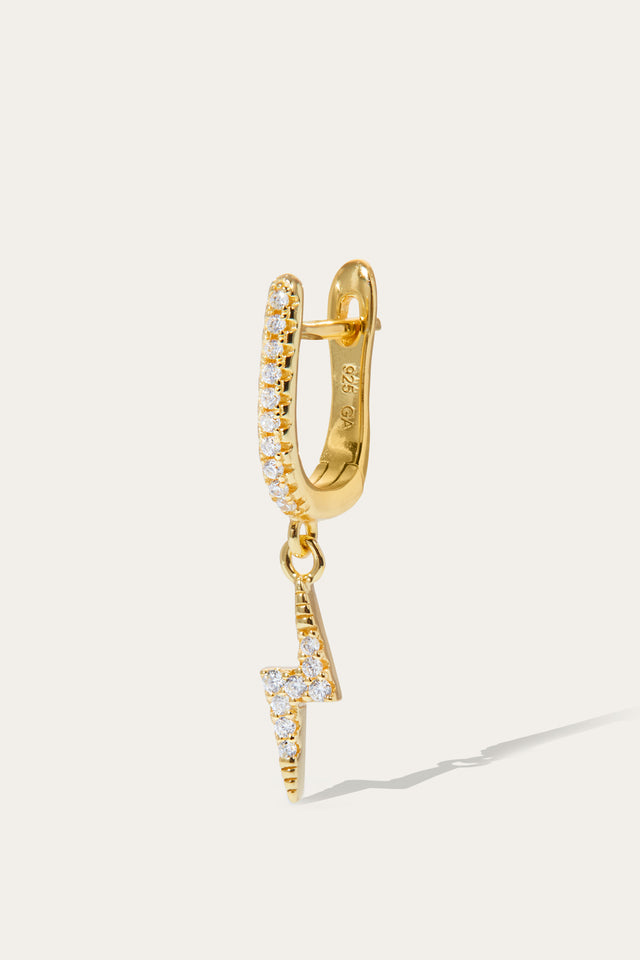 Hanging bolt gold vermeil earring