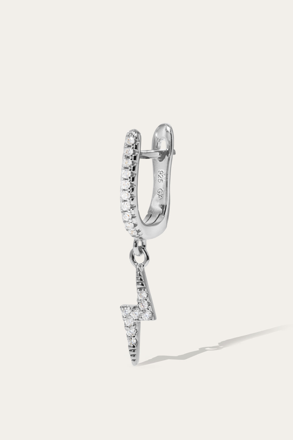 Hanging bolt sterling silver earring