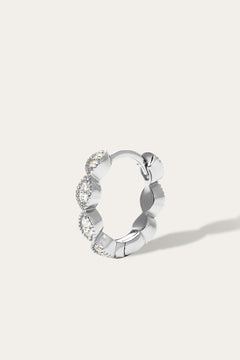 Tasha 8.5 mm sterling silver huggie