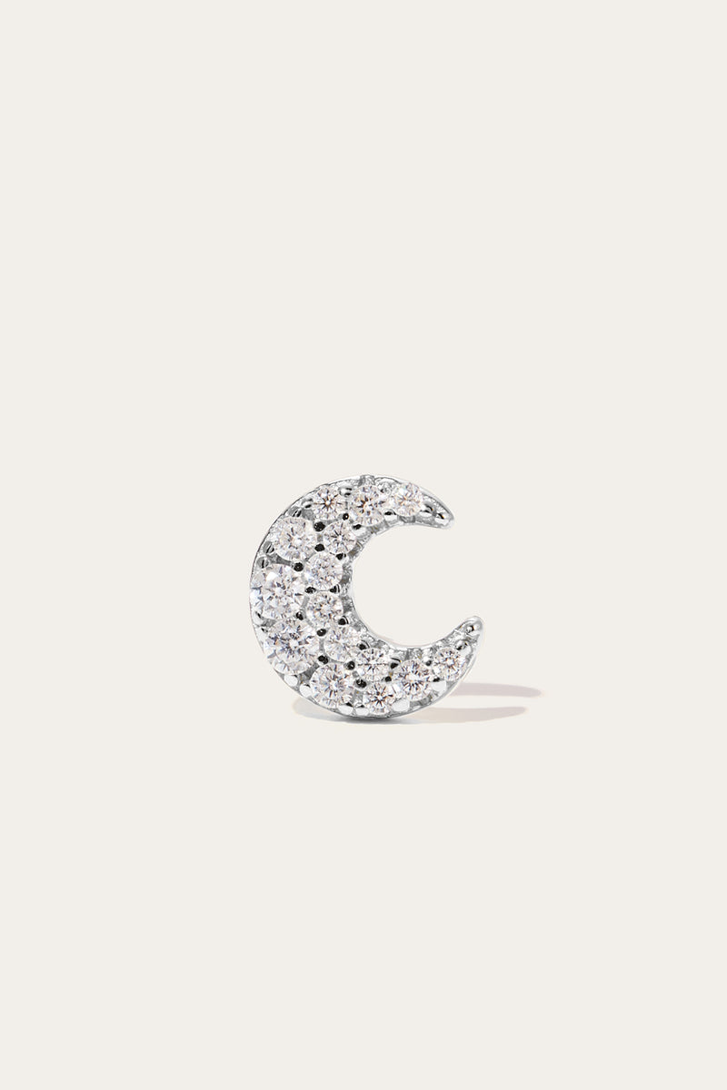 Moon sterling silver stud