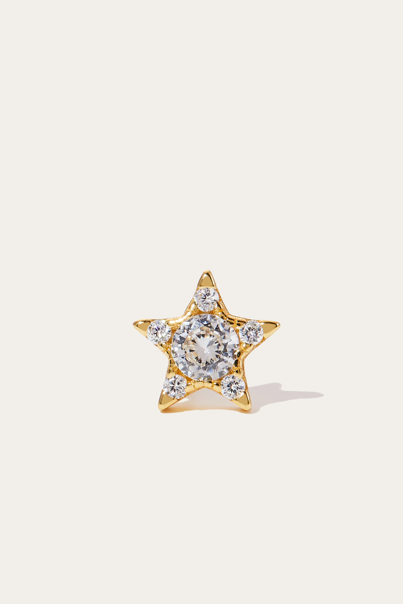 Star gold vermeil stud (ball screw)