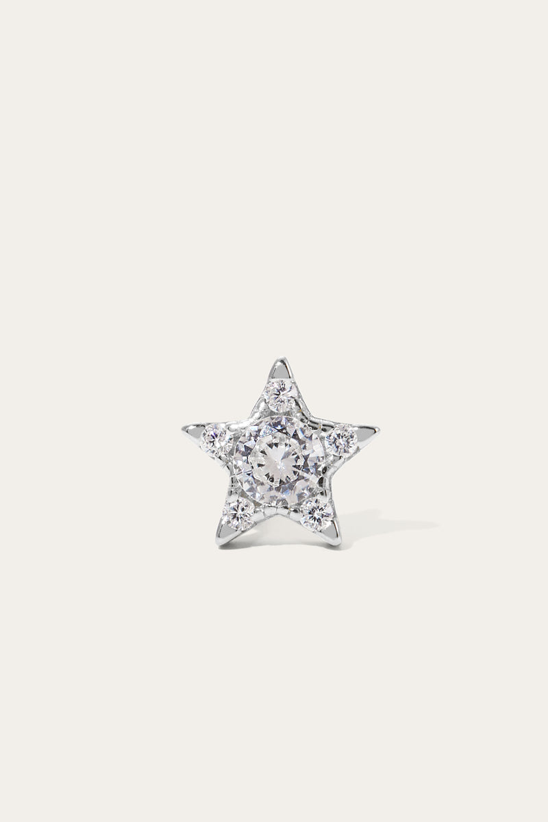 Star sterling silver stud (ball screw)