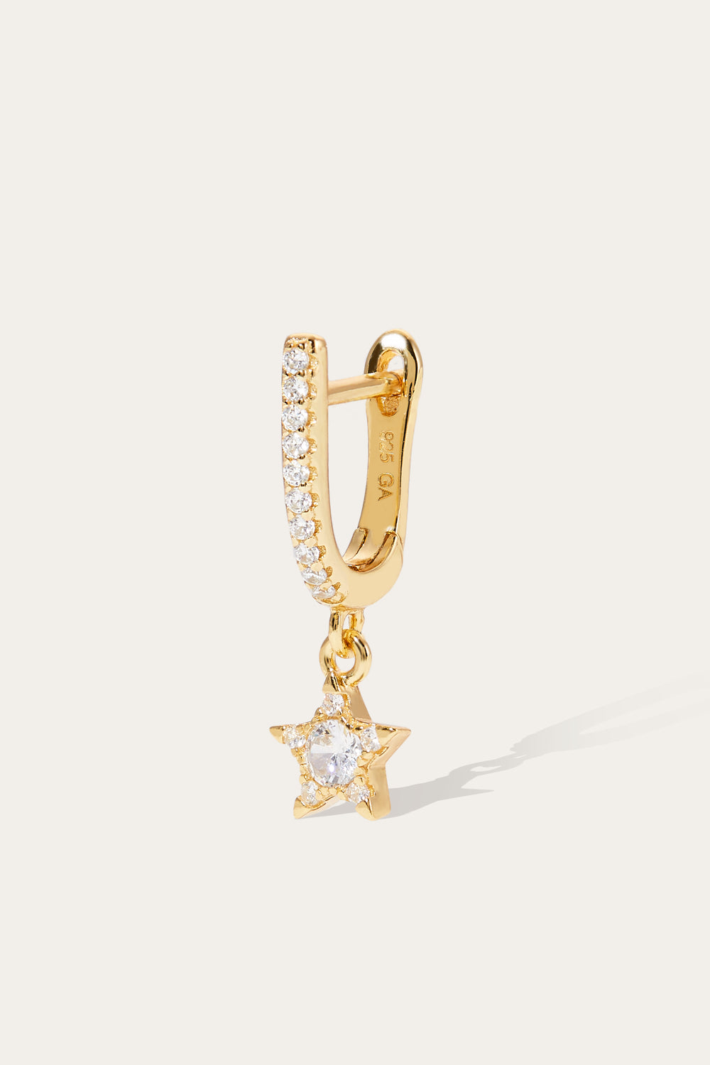Hanging star gold vermeil earring