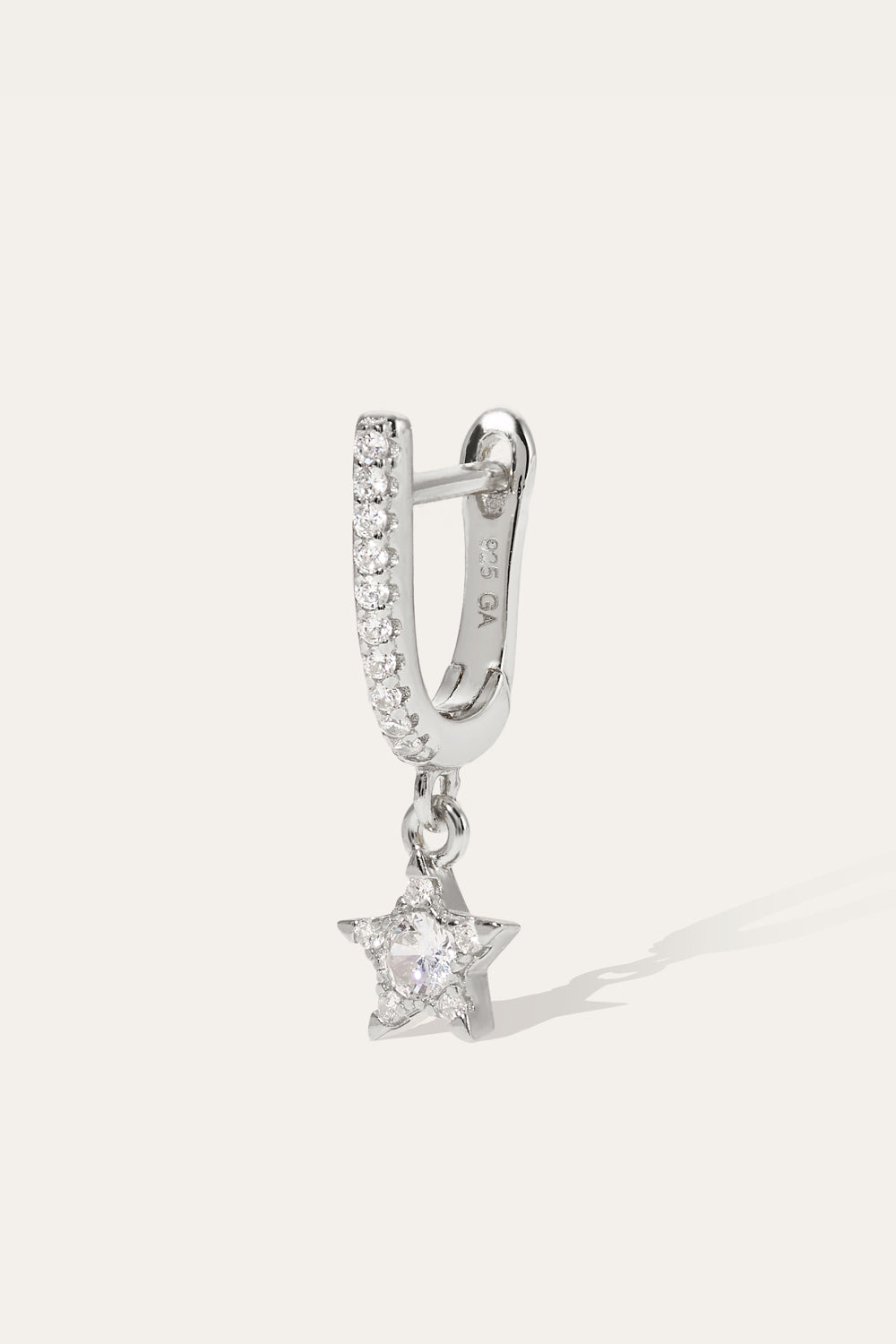 Hanging star sterling silver earring