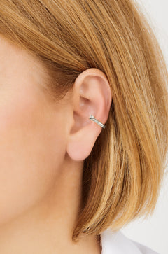 Speira square cz sterling silver ear cuff