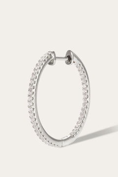 Inside-Out 22 mm sterling silver hoop