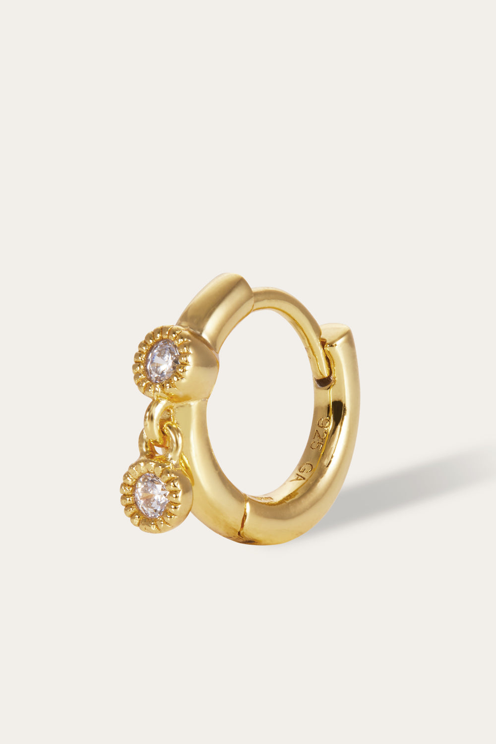 Simple shaker gold vermeil huggie