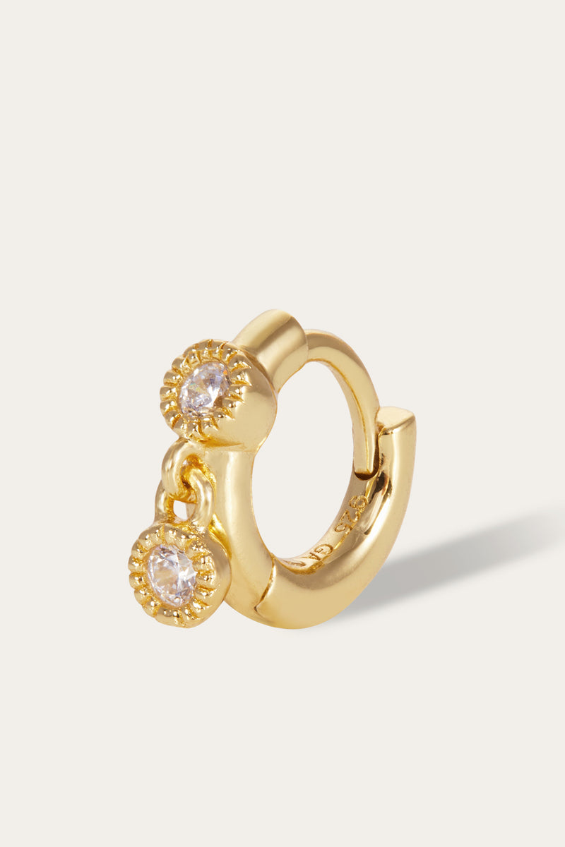 6,5mm simple shaker gold vermeil huggie