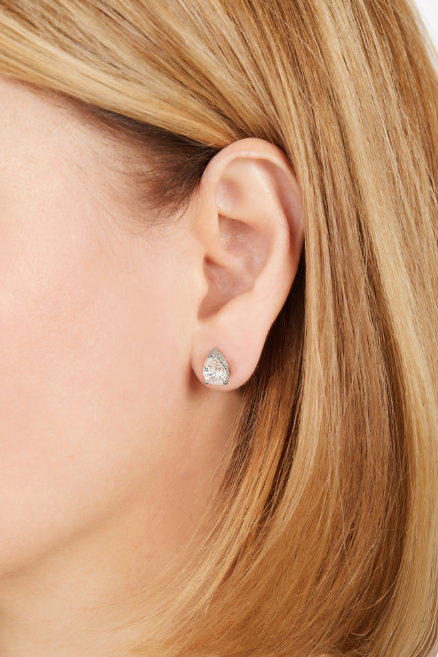 Large Celeste sterling silver stud earring (ball screw)