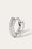 6,5 mm three rows pave sterling silver huggie