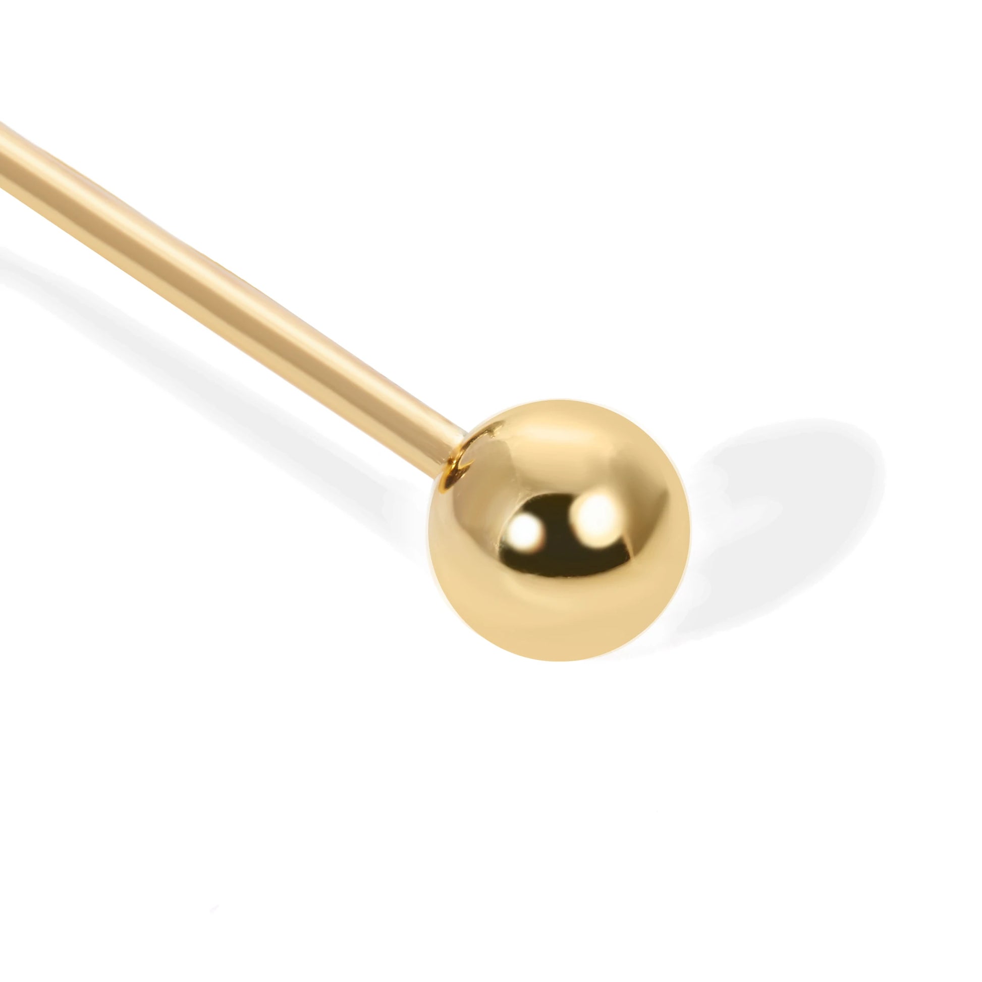 Baguette gold vermeil stud earring (ball screw)