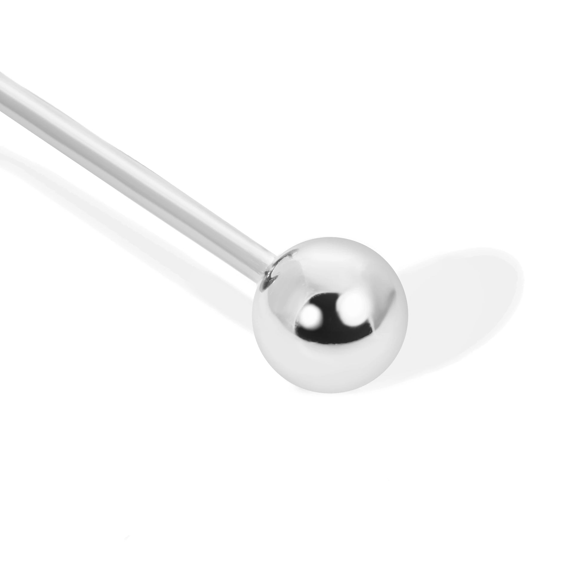 Baguette sterling silver stud earring (ball screw)