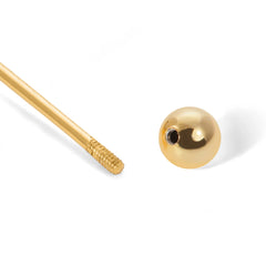 Half circle gold vermeil stud (ball screw)