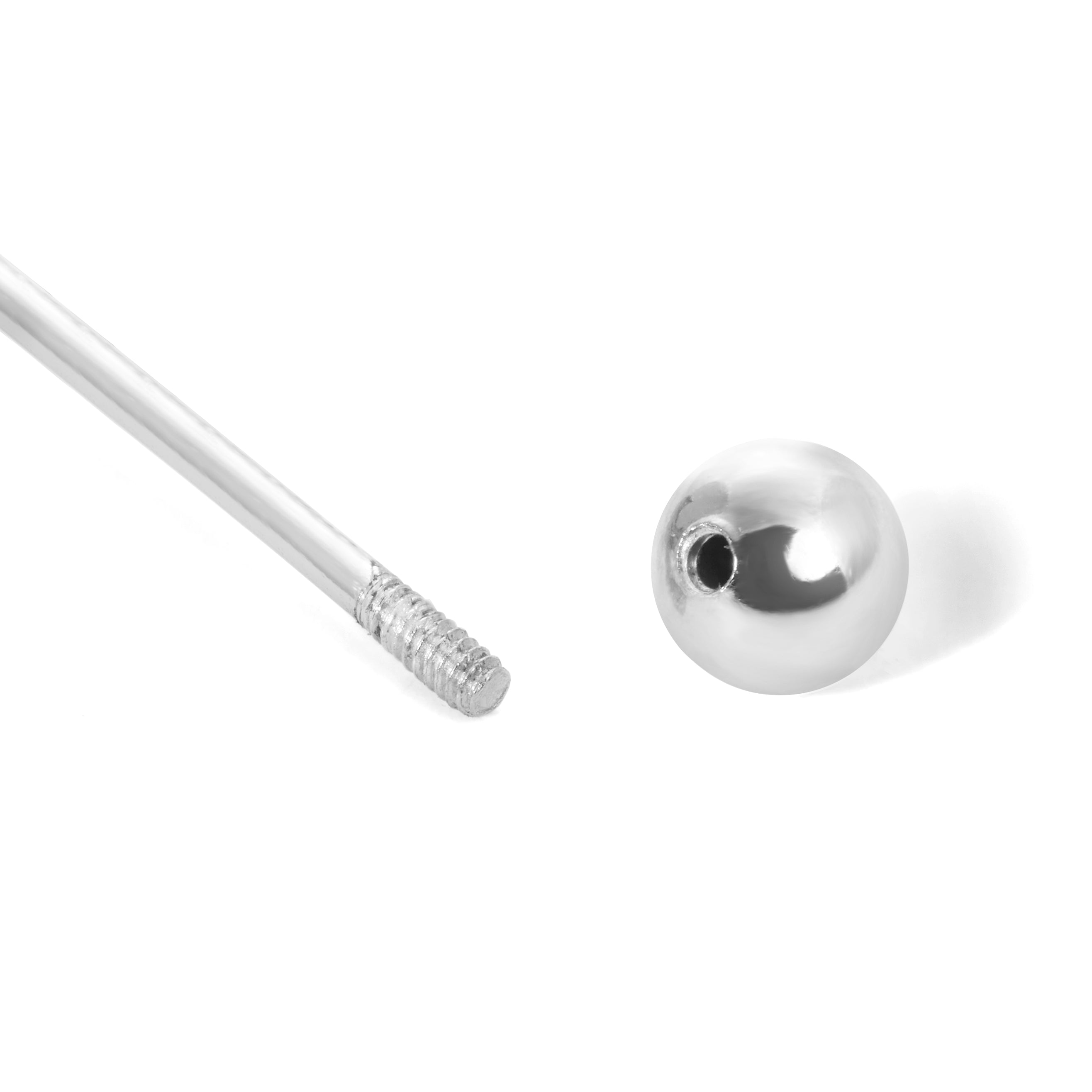 Bolt sterling silver stud (ball screw)