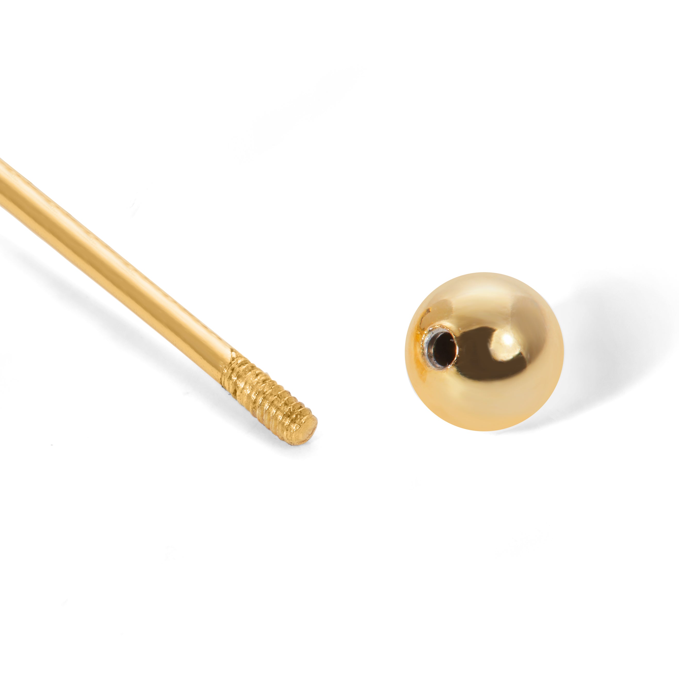 Bolt gold vermeil stud (ball screw)