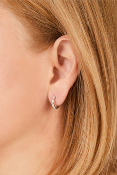 Tasha 8.5 mm sterling silver huggie